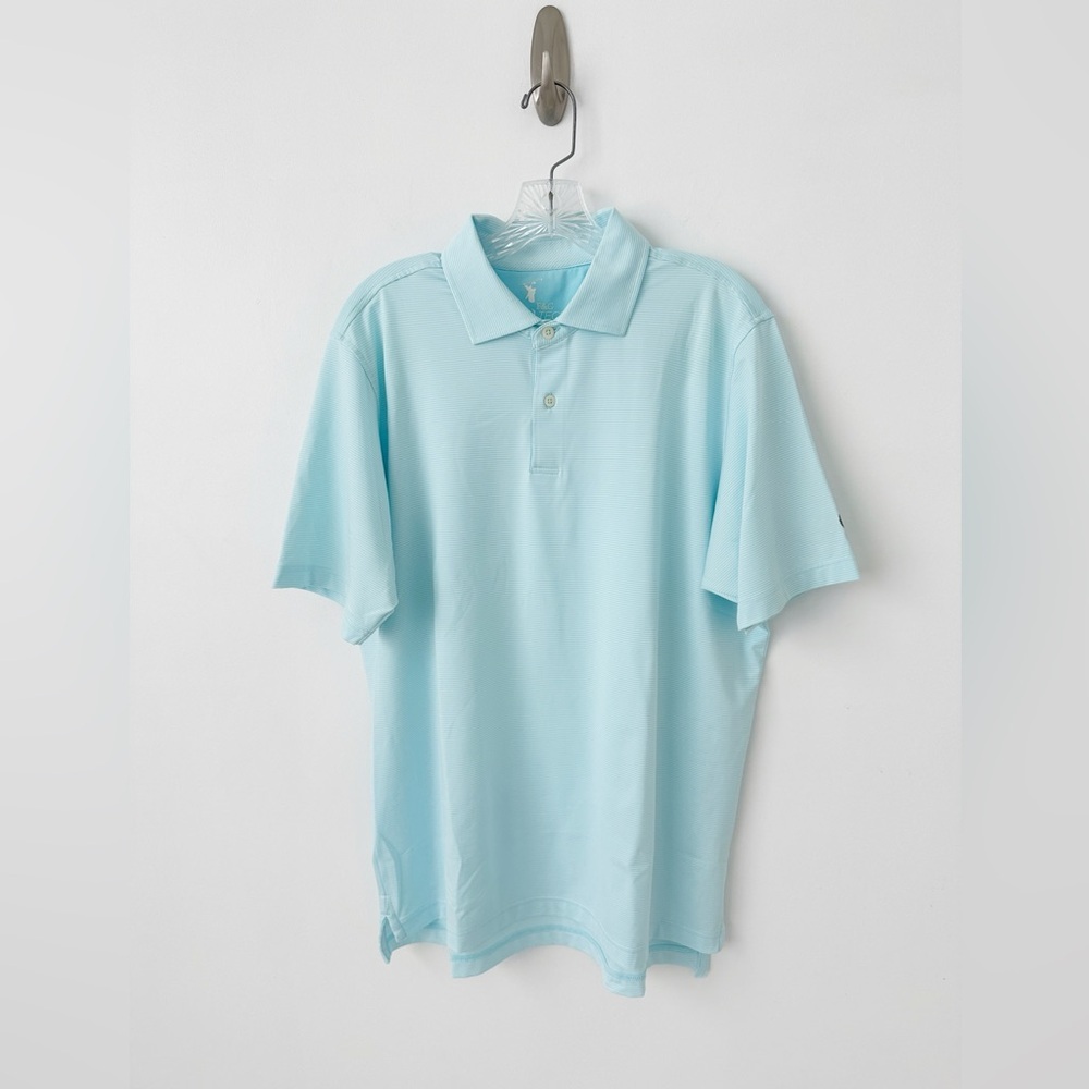 Bears Club Golf Club F&G Tech Polo Shirt M Blue Stripe